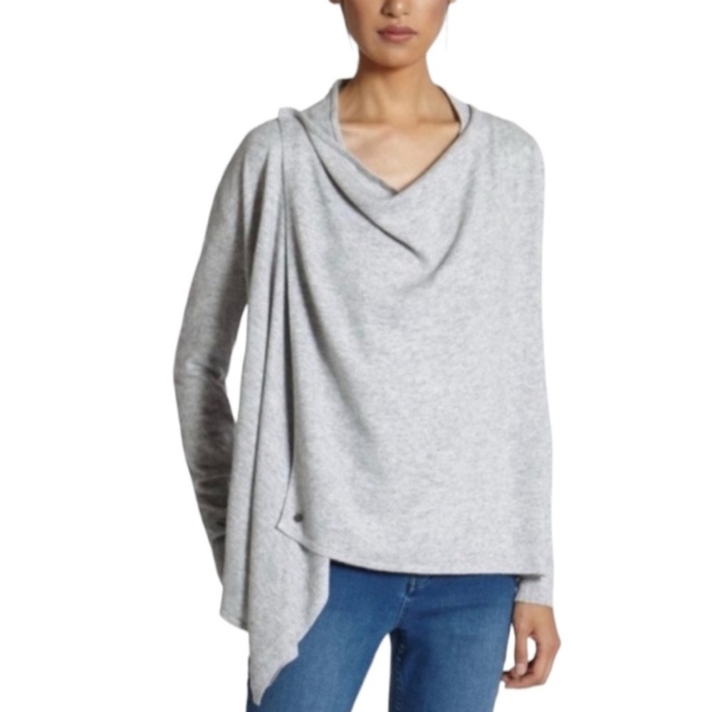 Ted Baker Light Gray Cowl Neck Sweater | Jenee Cardigan with magnetic closure 2